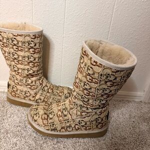 UGG Classic Tall 5510 monogrammed canvas winter boots